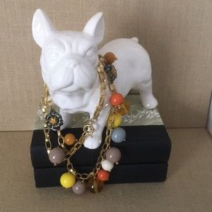 J.CREW/Fall necklace/multi& gold tone/@30”
